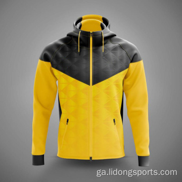 Ardcháilíocht Lógó Custom Print Design Priontáil Fir Sublimation Saor Zipper Spórt Workout Hoodies Hoodies Do Fir